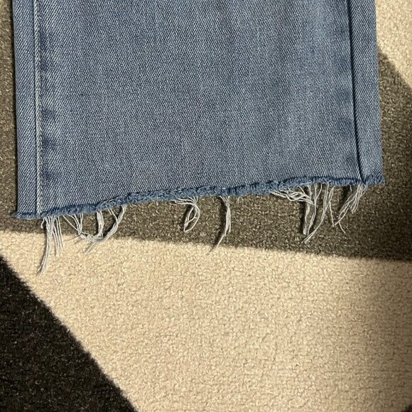 Cider Patchwork Distressed Raw Hem Cropped/Capris Jeans Women's Size M - Picture 8 of 11